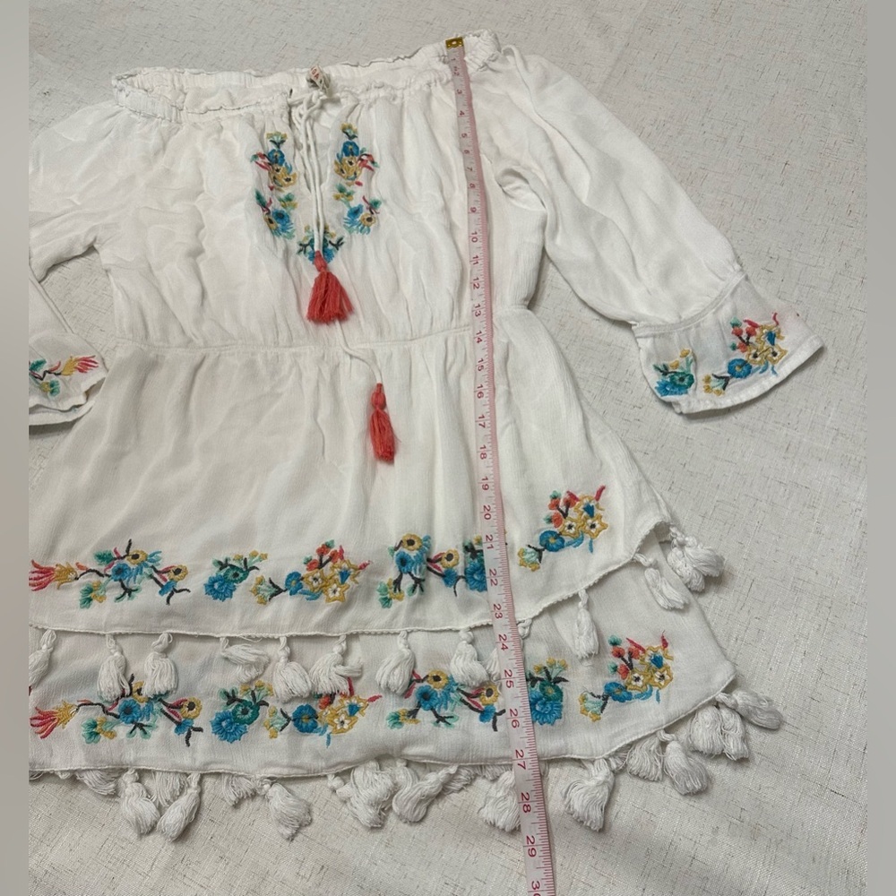 RAGA White Mini Dress with Multicolor Embroidery - Picture 9 of 12